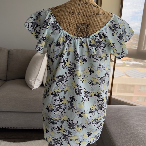 Banana Republic Floral Blouse - Light Blue and Yellow - Picture 5 of 8